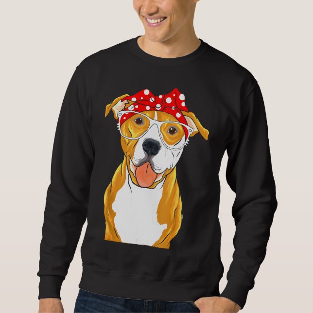 Brown Pitbull Funny Pit Bull Mom Sweatshirt (Front)