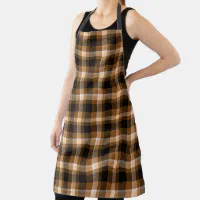 Black Brown Checkered Apron Cute Apron Brown Plaid Checker 