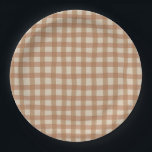 Brown Plaid Bear Birthday Plates<br><div class="desc">Bear Plaid Party Plates
Ready to be personalized by you!</div>