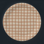 Brown Plaid Bear Birthday Plates<br><div class="desc">Bear Plaid Party Plates
Ready to be personalized by you!</div>