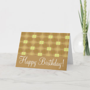 Brown Plaid "Birthday Card" Card
