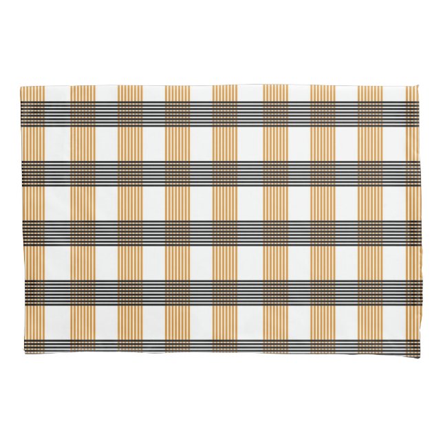Brown Plaid Check Pattern Pillow Case (Front)
