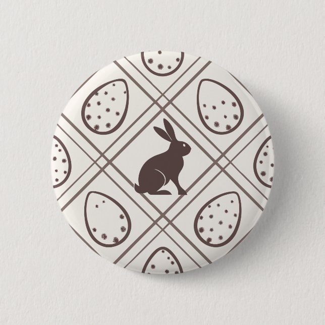 Brown Plaid Easter   Button (Front)
