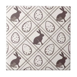 Brown Plaid Easter   Ceramic Tile