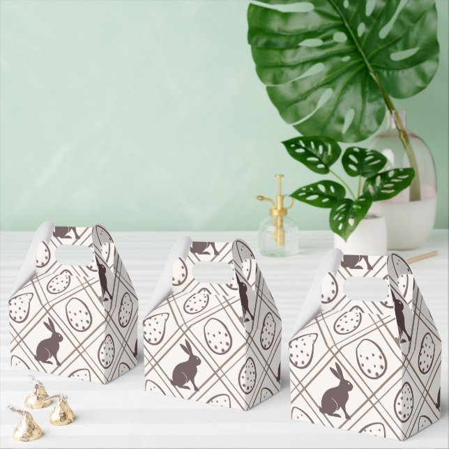 Brown Plaid Easter   Favor Boxes (Multiple)