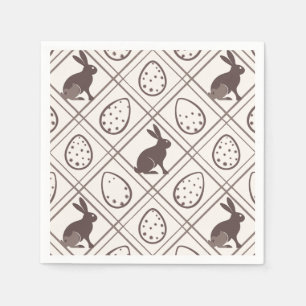 Brown Plaid Easter   Napkins