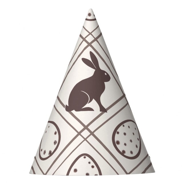 Brown Plaid Easter   Party Hat (Front)