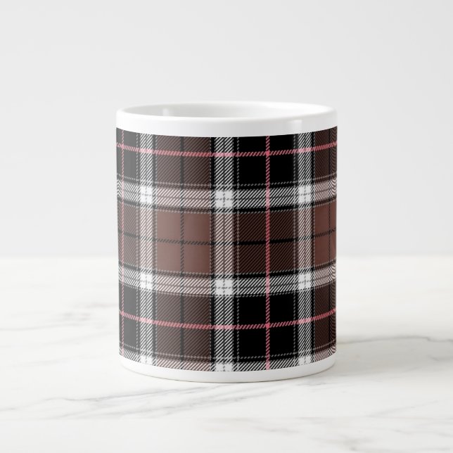Brown Plaid Giant Coffee Mug (Front)