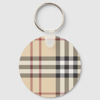 brown plaid keychain