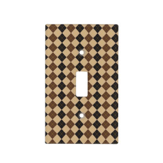 Brown Plaid Light Switch Cover