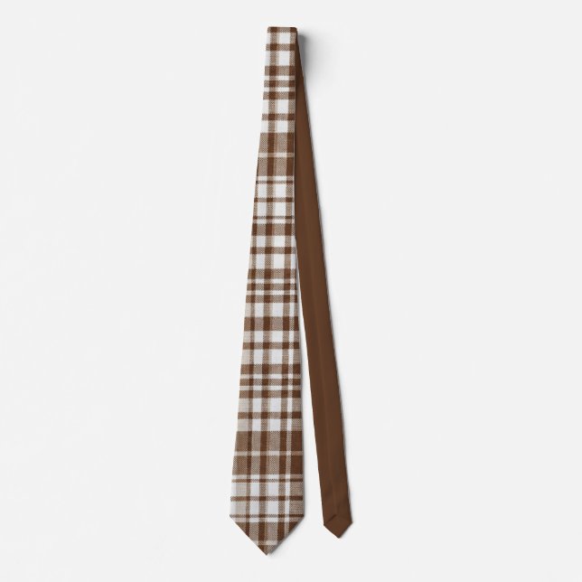 Brown Plaid Neck Tie (Front)