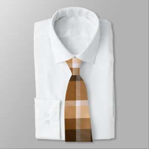 Brown Plaid Neck Tie