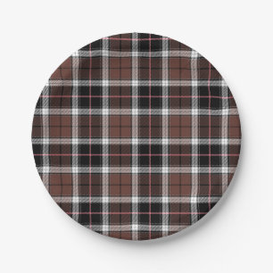 Brown Plaid Paper Plates