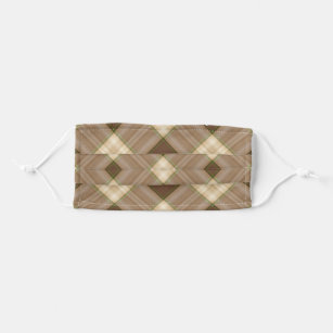 brown plaid pattern adult cloth face mask