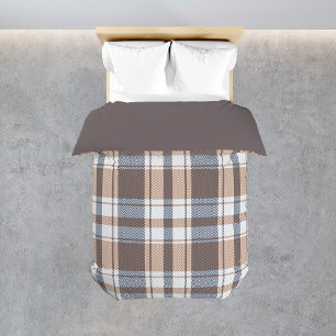 Brown Plaid Pattern Classic Boy Bedroom Decor Duvet Cover
