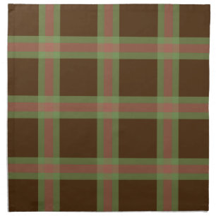 Brown Plaid Pattern Cloth Napkin
