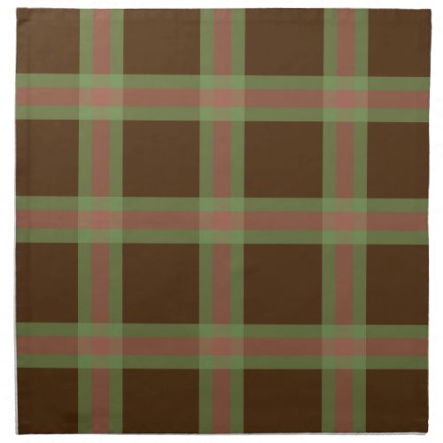 Brown Plaid Pattern Cloth Napkin