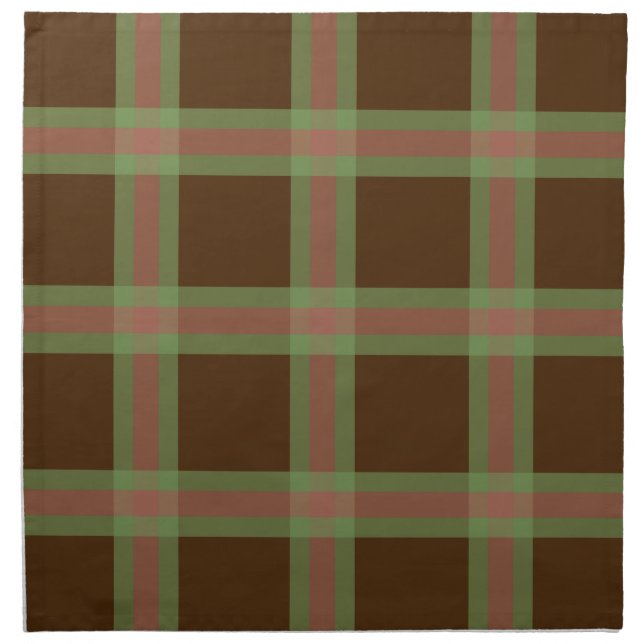 Brown Plaid Pattern Cloth Napkin (Front)