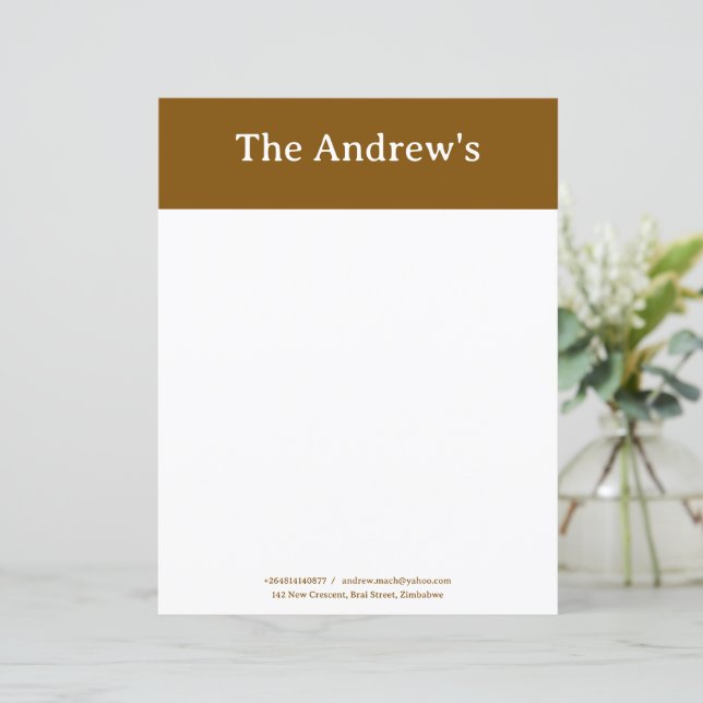 Brown Plain Simple Stationary Paper (Standing Front)