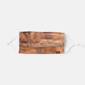 Brown Plank Wood Texture Adult Cloth Face Mask by TheSillyHippy at Zazzle
