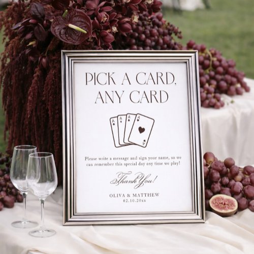 Brown Playing Card Guest Book Wedding