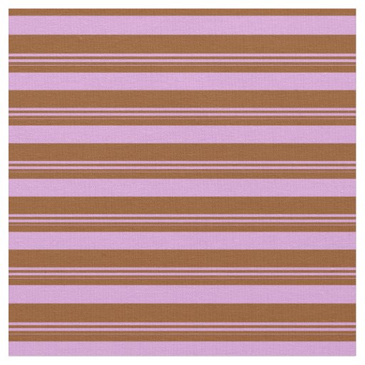 Brown & Plum Colored Lines Fabric