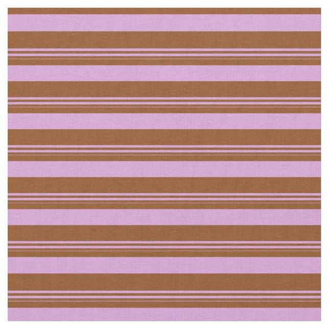 Brown & Plum Colored Lines Fabric (Close Up)