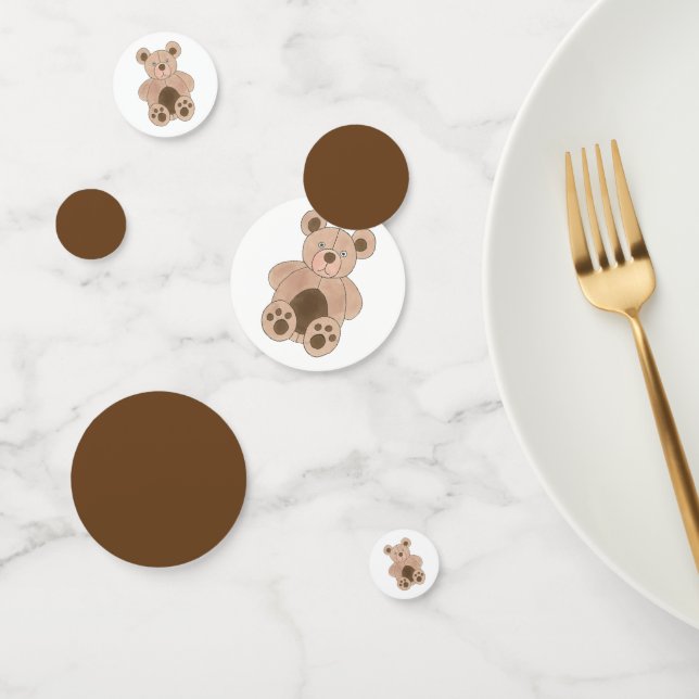 Brown Plush Toy Teddy Bear Stuffed Animal Birthday Confetti (Group)