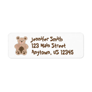 Brown Plush Toy Teddy Bear Stuffed Animal Label