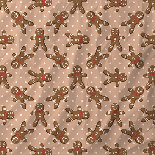 Brown Polka Dot Gingerbread Man Christmas Tissue Paper