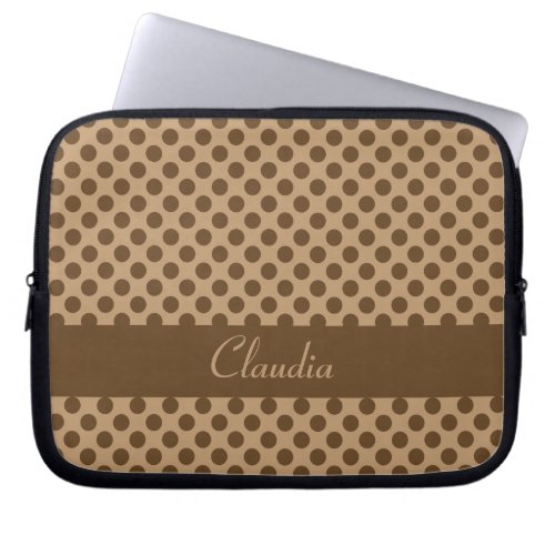 Brown Polka Dot Laptop Sleeve