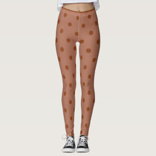 Women With Control Polka Dots Brown Leggings Size 1X (Plus) - 52% off