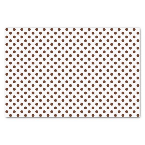 Brown Polka Dot on White Tissue Paper