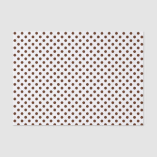Brown Polka Dot on White Tissue Paper