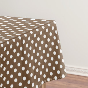 Brown polka dot pattern dining tablecloth