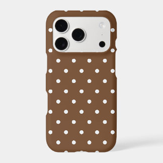 Brown Polka Dot Pattern Retro Minimal Dotted Desig iPhone 17 Pro Case