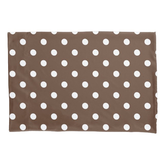 Brown Polka Dot Pillow Case (Front-Left)
