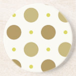 Brown Polka Dot Retro Design Sandstone Coaster at Zazzle