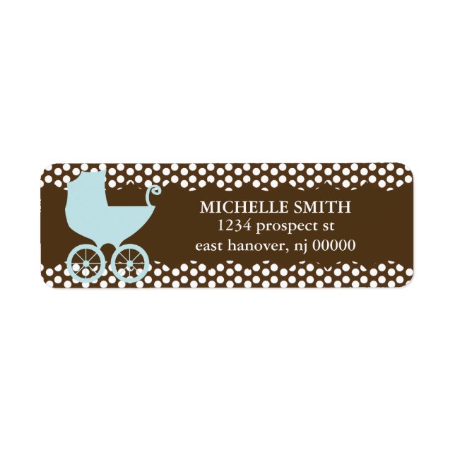 Brown Polka Dots & Carriage Return Address Labels (Front)