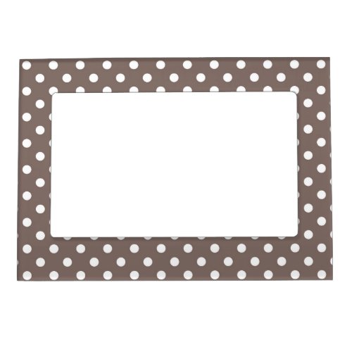 Brown Polka Dots Magnetic Photo Frame