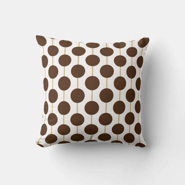 Brown Polka Dots Throw Pillow (Front)