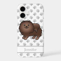 Brown Pomeranian Cute Cartoon Dog & Name