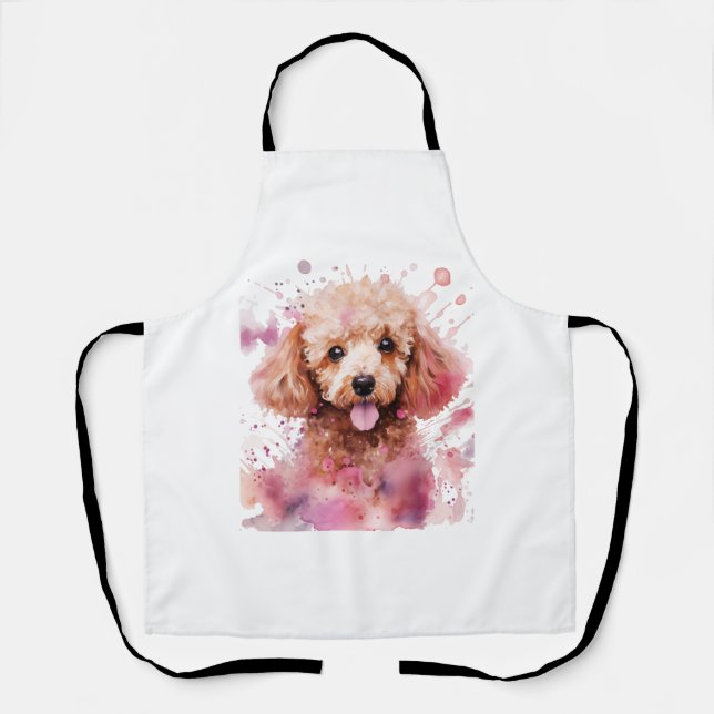 Brown Poodle Puppy, Baby Dog, Color Splashes, Wate Apron (Front)