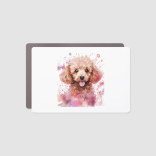 Brown Poodle Puppy, Baby Dog, Color Splashes, Wate Car Magnet