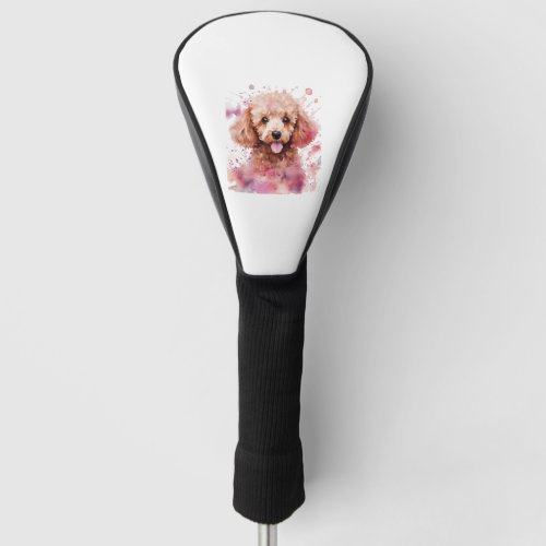 Brown Poodle Puppy Baby Dog Color Splashes Wate Golf Head Cover