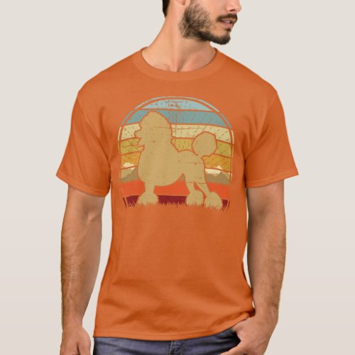 Brown Poodle Sunset T_Shirt