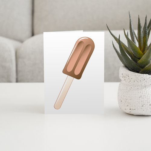 Brown Popsicle On A Stick Card