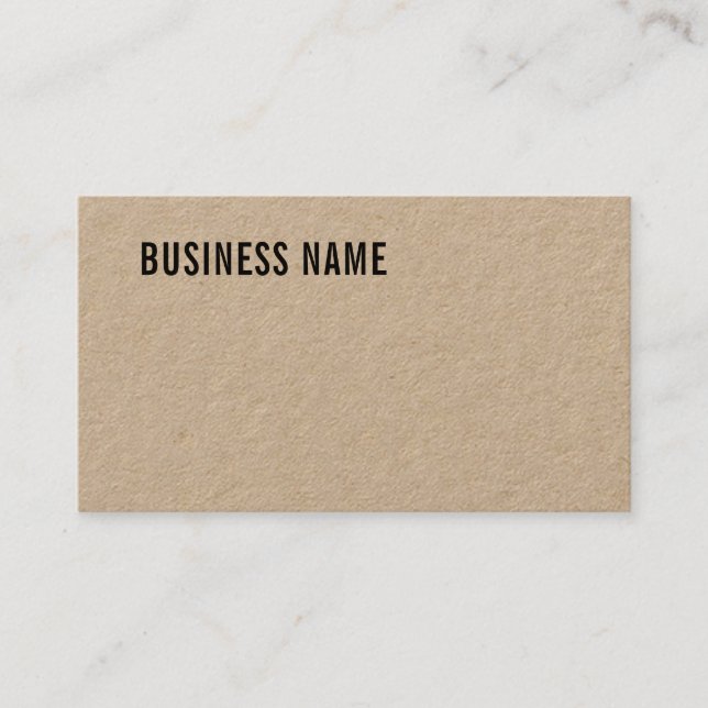 Brown Premium Kraft Paper Professional Luxury Chic Business Card (Front)
