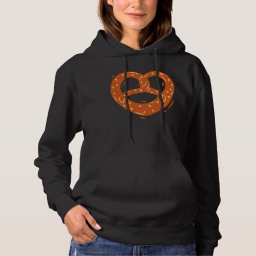 Brown pretzel heart with salt motif for men women  hoodie