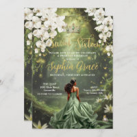 Brown Princess and Frog Sage Green Dress Sweet 16